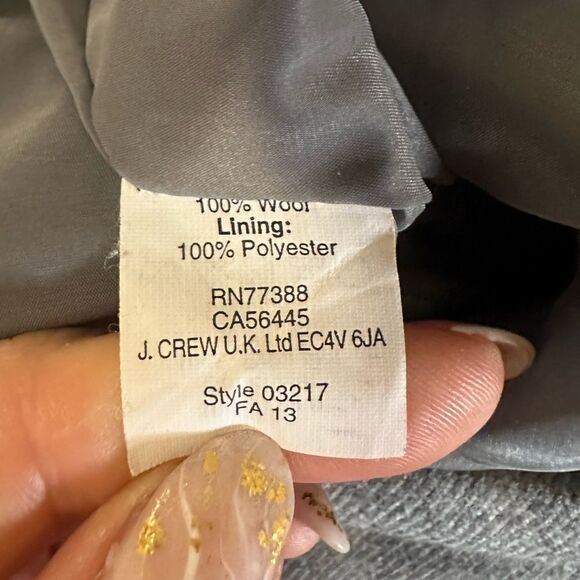 J. Crew Earthy Gray  100% Wool Front Zip Pocket Detail Pencil Skirt Size 12P - Picture 9 of 9